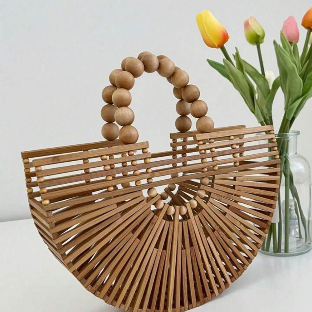 Elegant Tan Bamboo Women's Bag